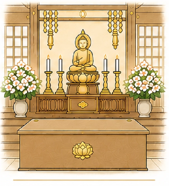 お寺の落ち着いた御宝前で送りたい方