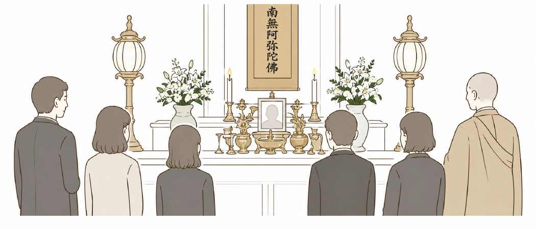 お寺の落ち着いた御宝前で送りたい方